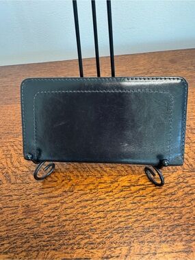 Louis Vuitton Brazza Black Nomade Leather Long Wallet w/COA